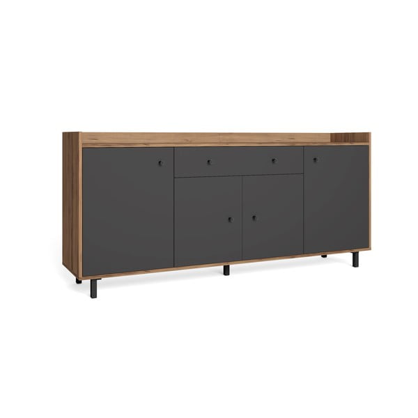 Сив нисък скрин от орех 180x84 cm Malta - Marckeric-image-2