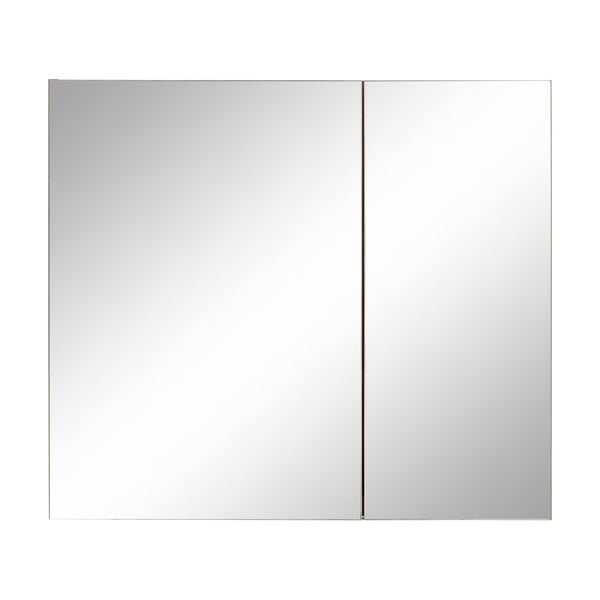 Сив стенен шкаф за баня с огледало , 80 x 70 cm Wisla - Støraa-image-2