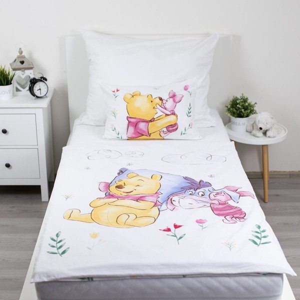 Памучно детско спално бельо за детско креватче 100x135 cm Winnie the Pooh "Pooh Hugs" – Jerry Fabrics-image-1