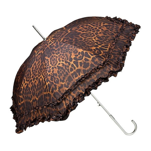 Кафяв обикновен чадър Mary Leopard, ø 90 cm - Von Lilienfeld