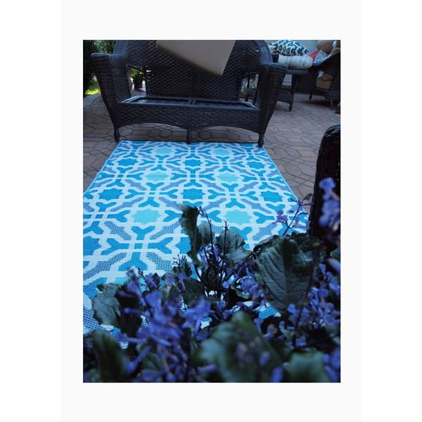 Синьо-сив двустранен килим за открито, изработен от рециклирана пластмаса , 150 x 240 cm Seville - Fab Hab-image-4