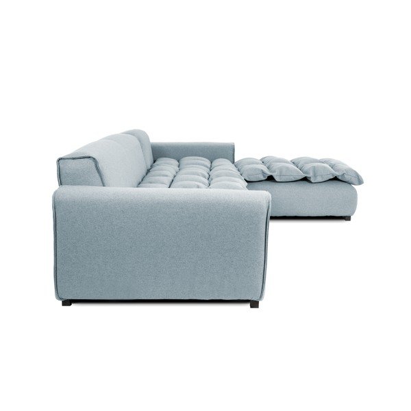 Světle modrá pohovka pro tři s lenoškou na pravé straně Vivonita Cloud -image-3