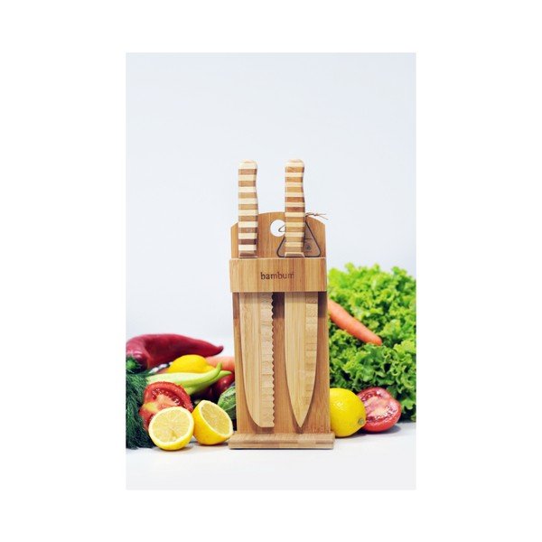 Бамбукова стойка с 2 ножа Chapati - Bambum-image-1