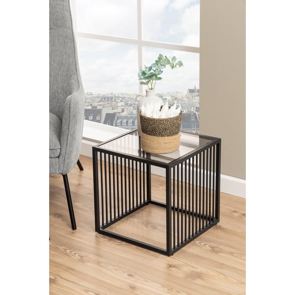 Маса за съхранение със стъклен плот 40x40 cm Strington - Actona-image-1