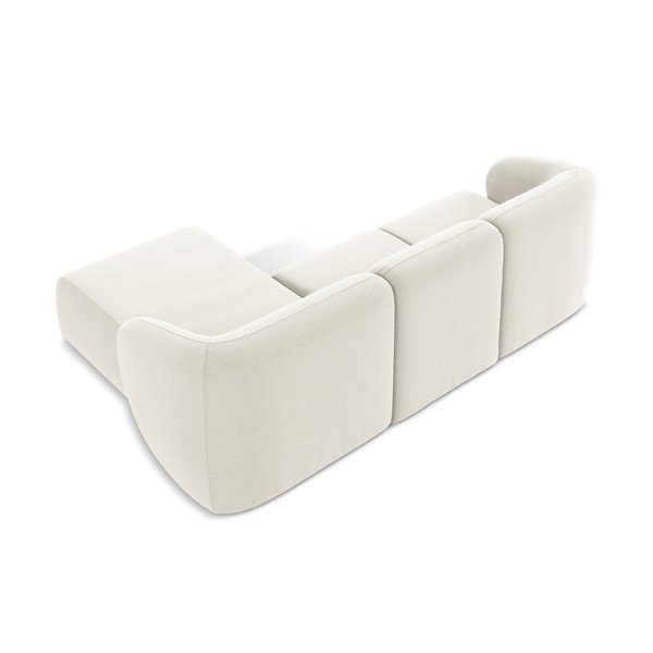 Бежов кадифен ъглов диван (десен ъгъл) Lani – Makamii-image-3