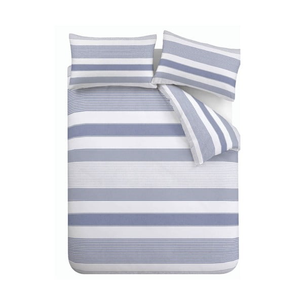 Синьо спално бельо , 135 x 200 cm Newquay Stripe - Catherine Lansfield