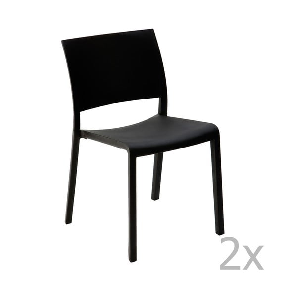 Комплект от 2 черни градински стола за хранене Fiona - Resol