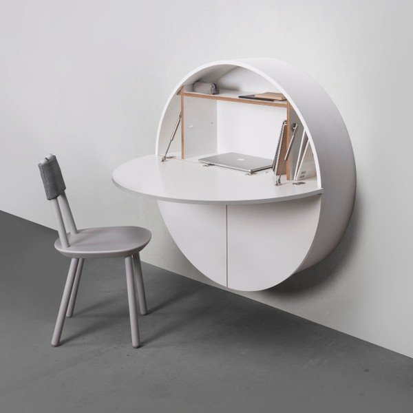 Бяла многофункционална стенна маса Pill - EMKO-image-2