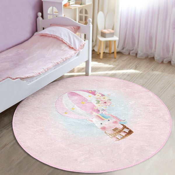Розов детски килим ø 120 cm Comfort - Mila Home-image-3