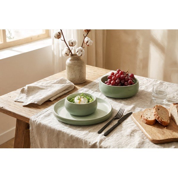 Зелени глинени чинии в комплект 4 бр. ø 22 cm Aura Rondo – Bonami Selection-image-3