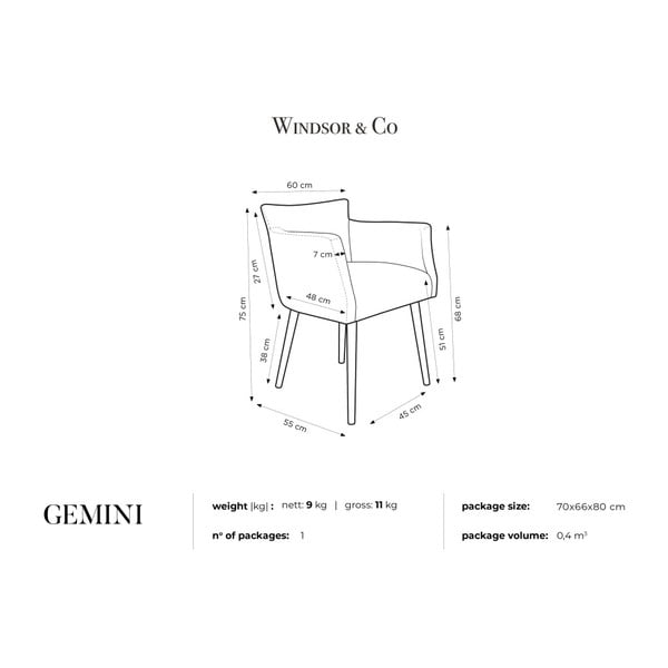 Кадифен стол Gemini - Windsor & Co Sofas-image-3