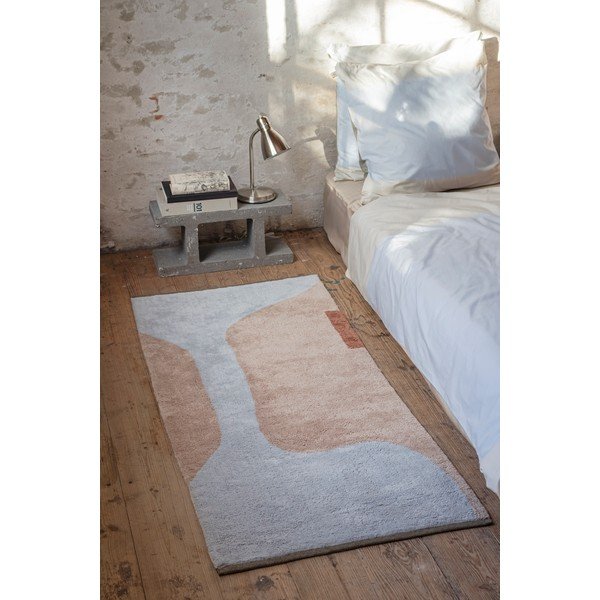 Памучна пътека подходяща за пране в светлосин и бежов цвят 70x150 cm Figura – Mette Ditmer Denmark-image-2