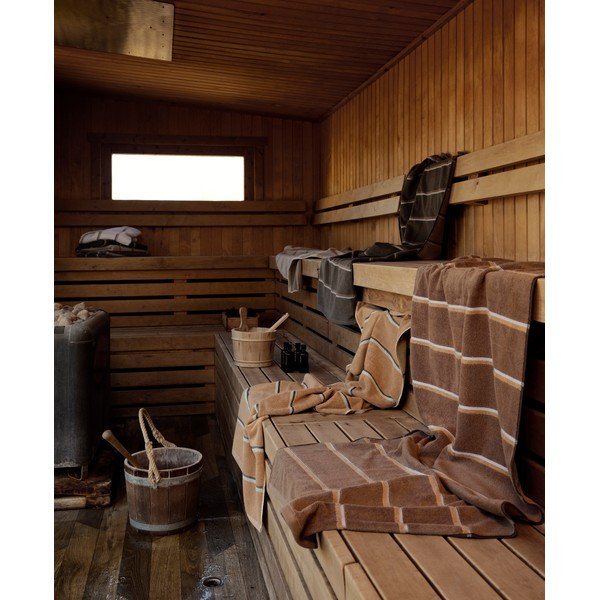 Черна/светлосива памучна кърпа 50x100 cm Sauna – Zone-image-1