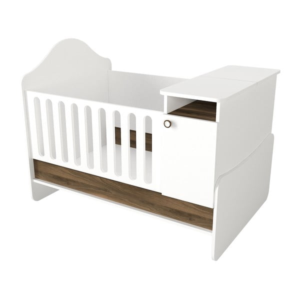 Детско креватче с място за съхранение в бял и естествен цвят 80x100 cm Lora - Kalune Design