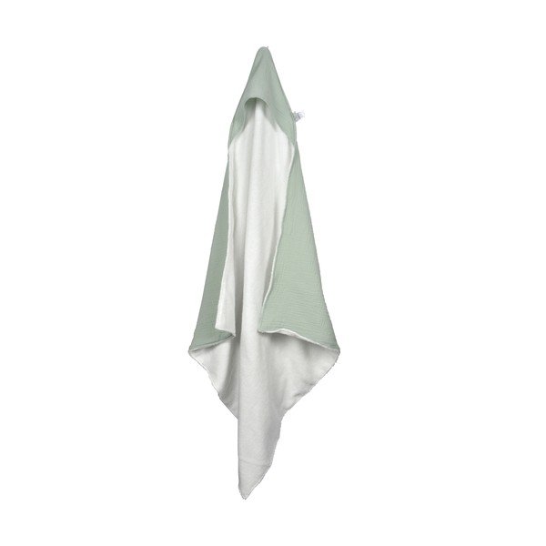 Зелена муселинова детска хавлия с качулка 75x75 cm – Bébé Douceur-image-2