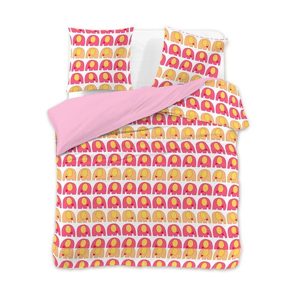 Спално бельо за двойно легло от микрофибър CuteElephants, 200 x 200 cm - DecoKing