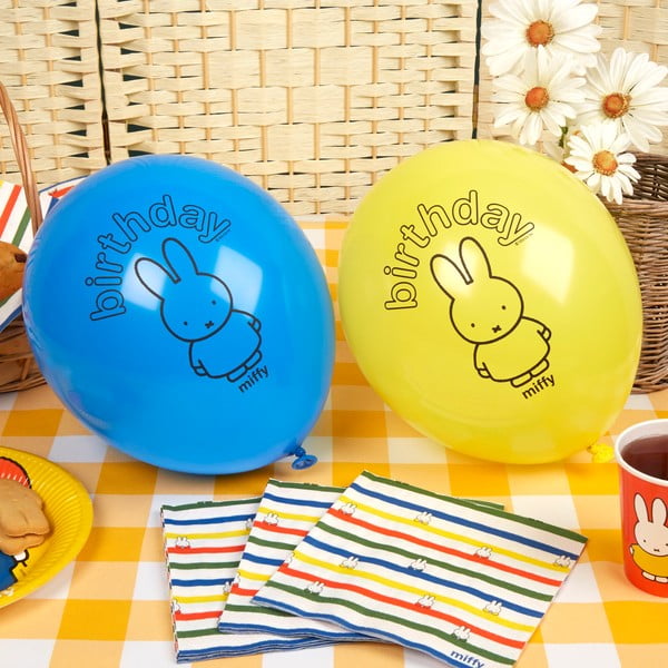 Комплект от 8 надуваеми балона Miffy за рожден ден - Neviti