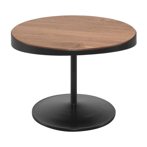 Odkládací stolek s deskou z ořechového dřeva Wewood - Portuguese Joinery Drop, Ø 60 cm