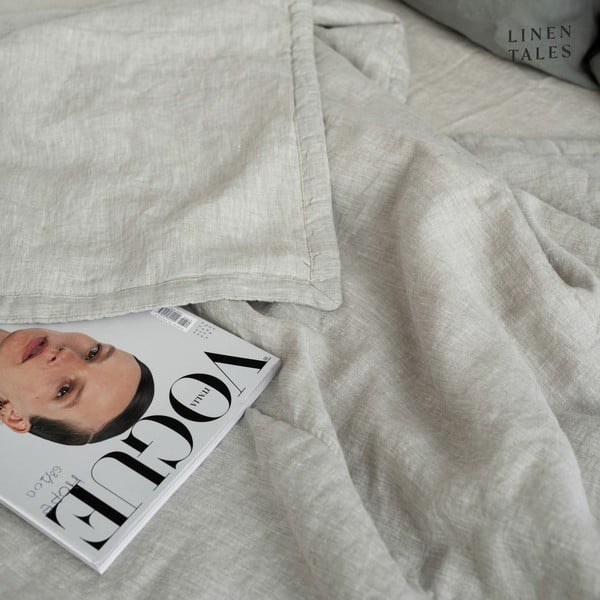 Ленена ватирана покривка за легло в естествен цвят  200x220 cm Melange – Linen Tales-image-4