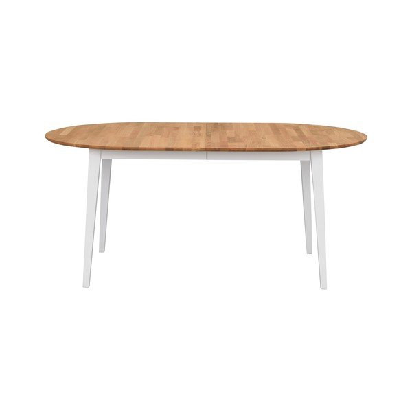 Овална дъбова сгъваема маса за хранене с бели крака , 170 x 105 cm Filippa - Rowico-image-1