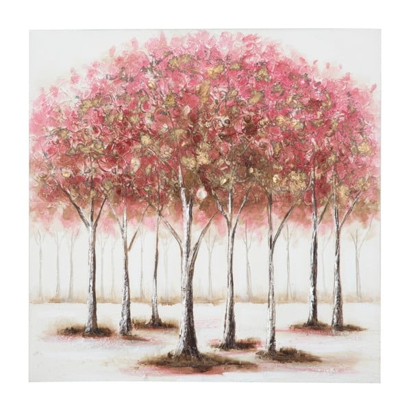 Ръчно рисувана картина в рамка от борова дървесина Alberi Day, 80 x 80 cm - Mauro Ferretti