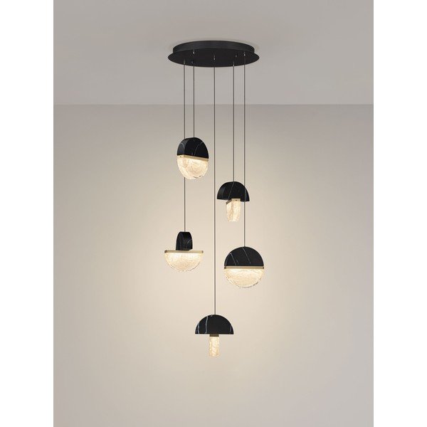 Черно метално LED затъмняващо се висящо осветително тяло ø 46 cm Dorin – Nova Luce-image-4