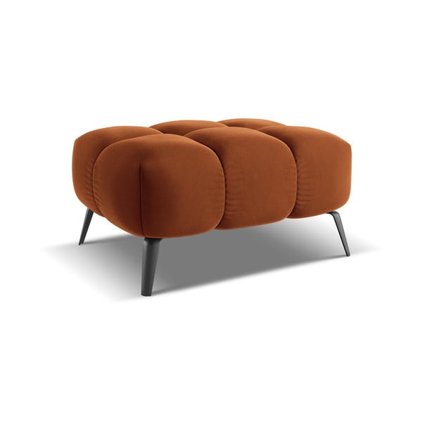 Оранжева кадифена табуретка Nalu – Makamii-image-2