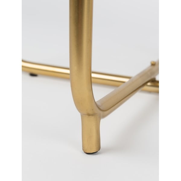 Бяла масичка за кафе с мраморен плот Timpa - White Label-image-3