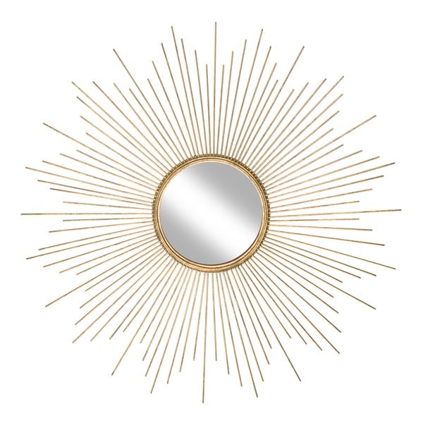 Стенно огледало с метална рамка в златист цвят, ø 104 cm Ella - Westwing Collection