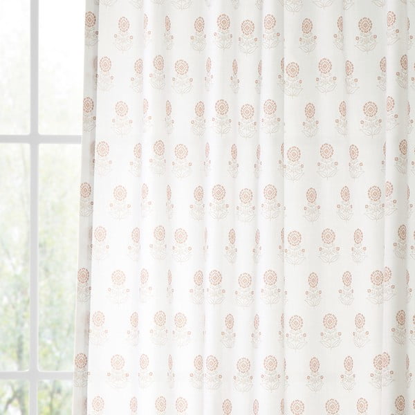 Бяла завеса 140x183 cm Woodblock Floral – Pineapple Elephant-image-2