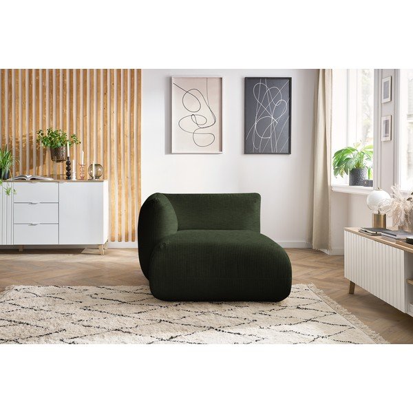 Зелен велурен модул за диван (ляв ъгъл) Lecomte - Bobochic Paris-image-1