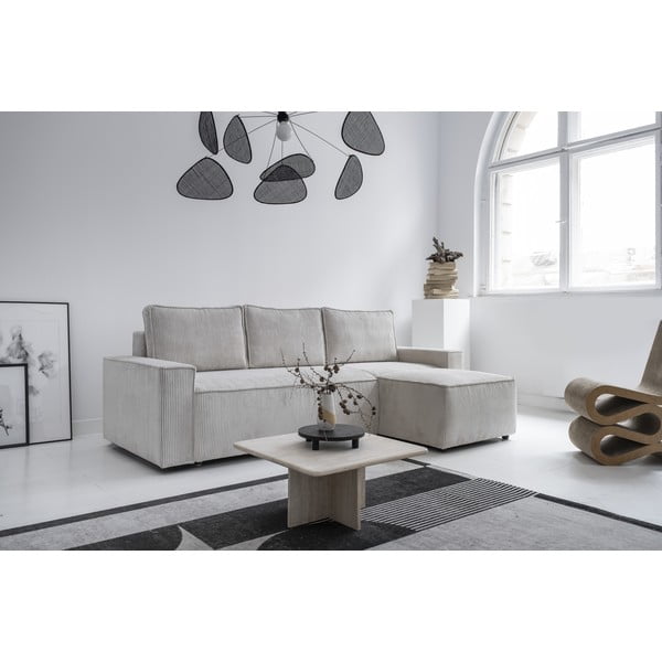 Бял разтегателен ъглов диван от рипсено кадифе (променлив) Brave Dave – Miuform-image-3