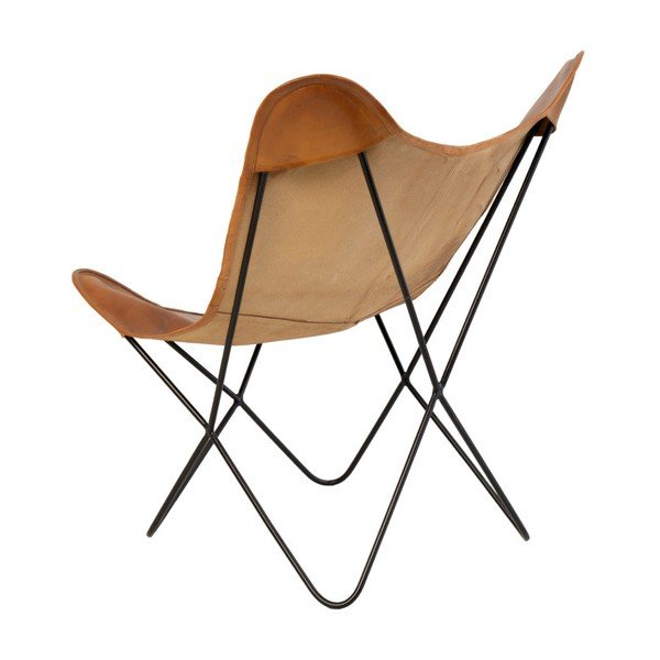 Кафяв кожен фотьойл с пеперуда Farfalla - sømcasa-image-4