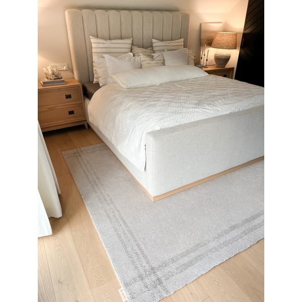 Кремав вълнен килим 160x240 cm Calisia M Grid Rim – Agnella-image-2