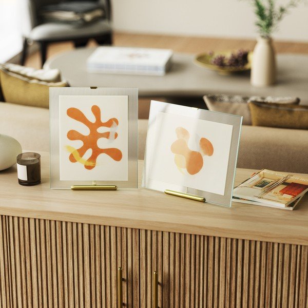 Стъклена стояща рамка златна 26x30,5 cm Flute – Umbra-image-1