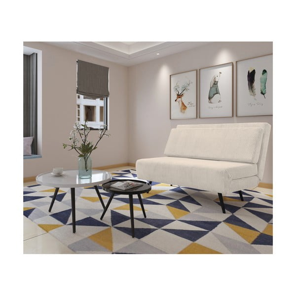 Кремав разтегателен диван от рипсено кадифе 140 cm Mallory – Støraa-image-3