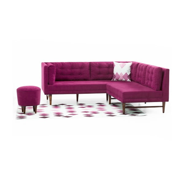 Розов ъглов диван Barbara - Balcab Home