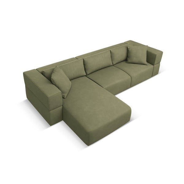 Светлозелен ъглов диван, ляв ъгъл Esther – Milo Casa-image-3