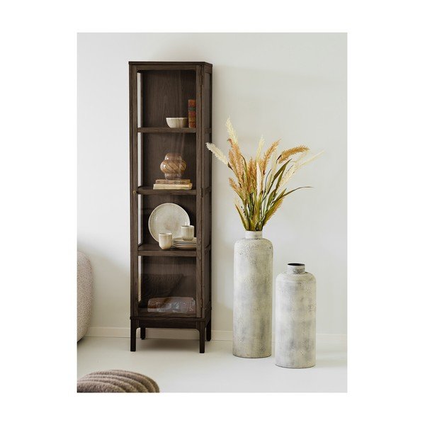 Тъмнокафява витрина от декор от дъб  47x180x40 cm Zamora – House Nordic-image-1