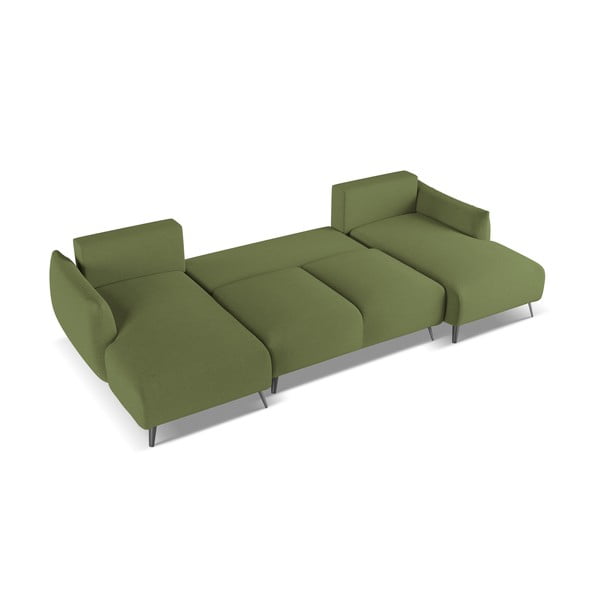 Зелен ъглов диван Malie – Makamii-image-3