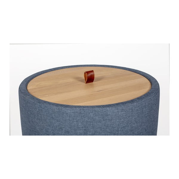 Odkládací stolek v denimově modré barvě se snímatelnou deskou z dubového dřeva Askala Ibisco, ⌀ 56 cm-image-2