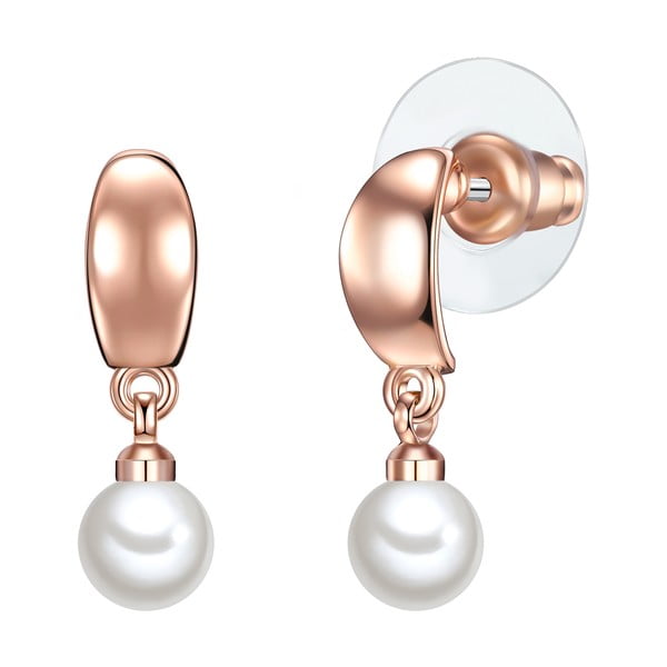 Náušnice s bílou perlou Perldesse Bea, ⌀ 0,6 cm