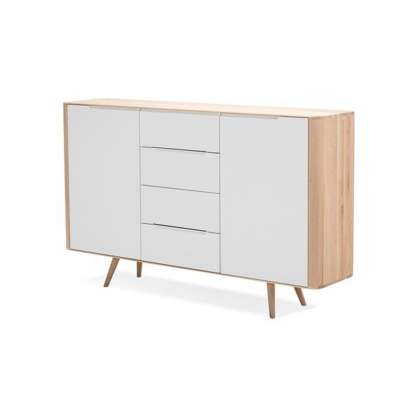 Дъбов скрин Две, 180 x 110 cm Ena - Gazzda-image-2