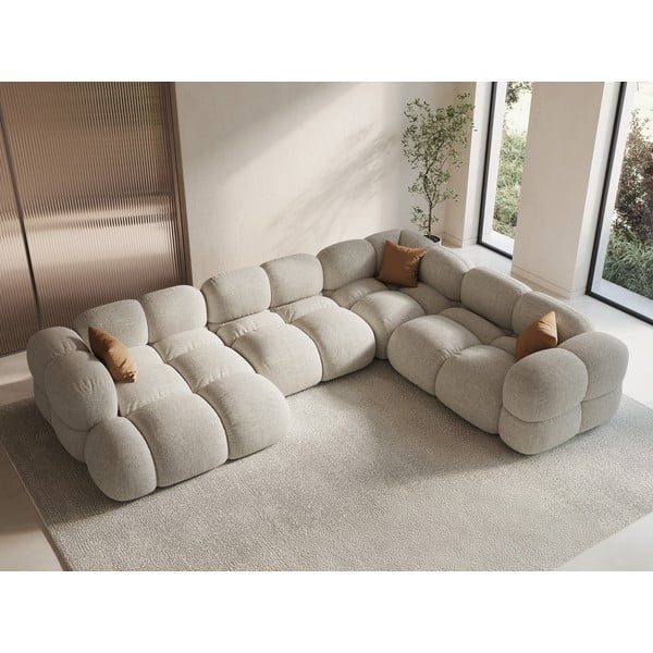 Бежов ъглов диван (десен ъгъл/U форма) Loretto – Cosmopolitan Design-image-1