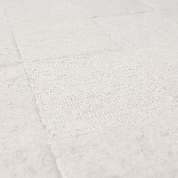 Ръчно изработена вълнена пътека в цвят слонова кост 60x230 cm Checkerboard – Flair Rugs-image-4