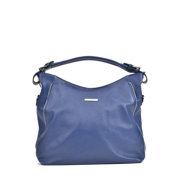 Синя кожена чанта Luciana - Mangotti Bags