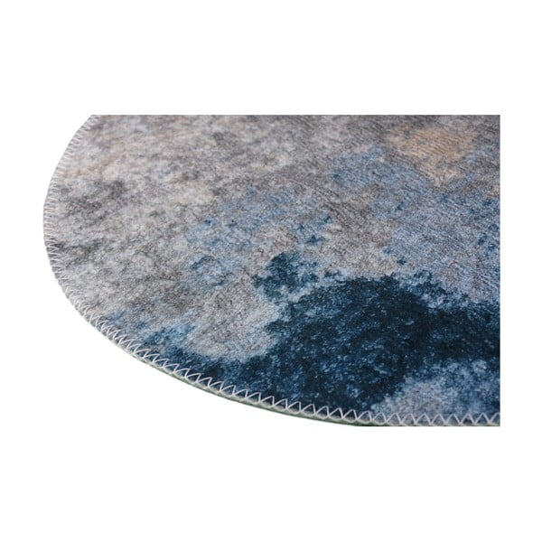 Синьо-сив миещ се кръгъл килим ø 100 cm - Vitaus-image-2