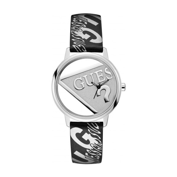 Дамски часовник с черна каишка от естествена кожа V1009M1 - Guess