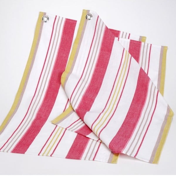 Set kuchyňských utěrek Red Yellow Stripes, 50x70 cm, 2 ks