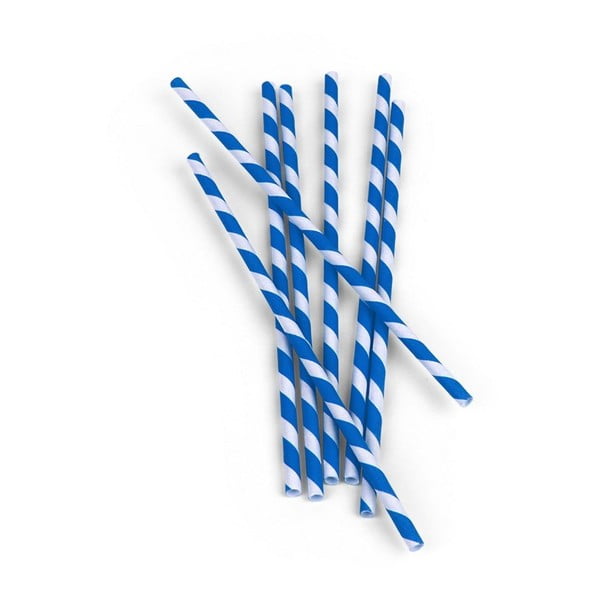 Комплект от 144 сини и бели хартиени сламки - Kikkerland